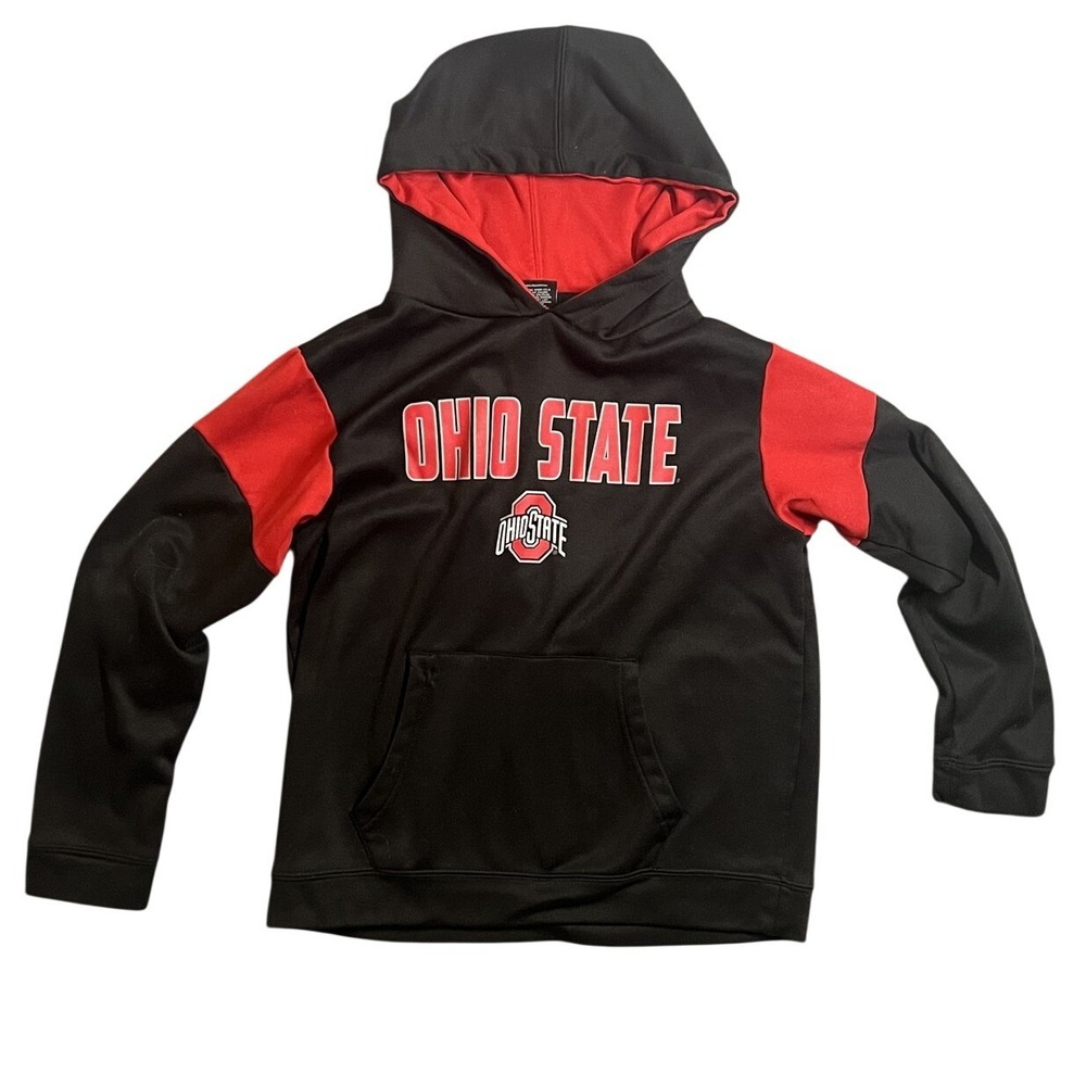 Ohio State Buckeyes Colosseum Youth XL (20) Black Red Hoodie Sweatshirt NCAA